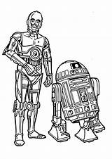 Wars Star Coloring Pages C3po Line Colouring Drawing Clipart Print Kids Coloriage Printable Drawings R2 D2 Color Sheets Rogue War sketch template