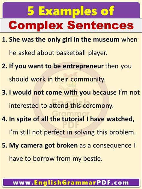 examples  complex sentences  english complex sentences basic