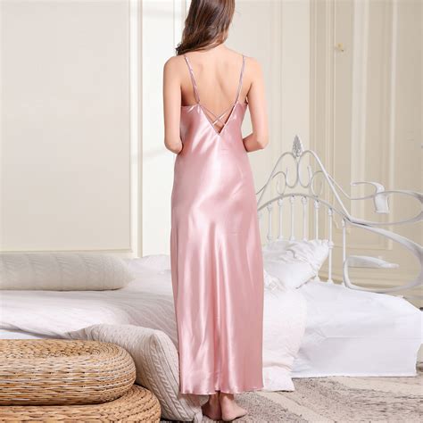 hot satin silk women sleepwear nightdress lingerie night dress loose