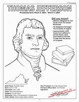 Jefferson Thomas Coloring Printable Pages American Worksheets Popular Sheets sketch template