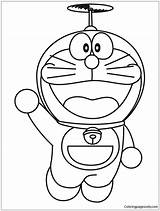 Doraemon Coloring Pages Flying Color Printable sketch template