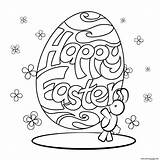 Easter Coloring Pages Happy Printable Rabbit Print Info sketch template