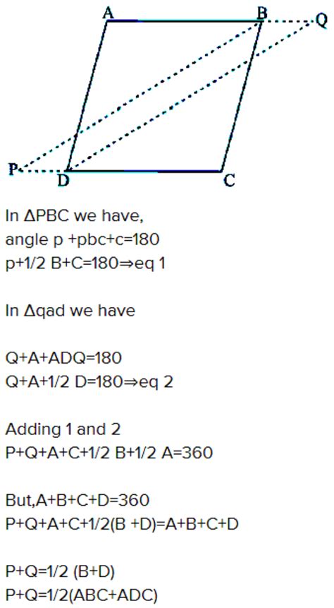 abcd is a quadrilateral in which the bisectors of angle a and angle c