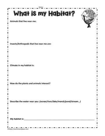 habitat worksheets