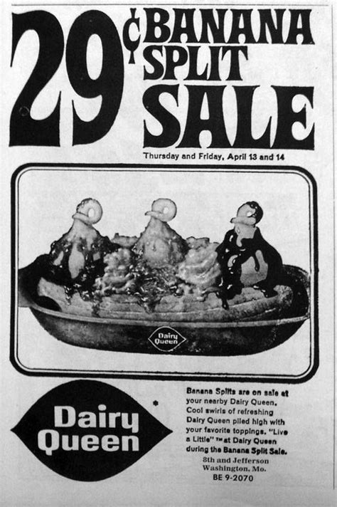 dairy queen banana split vintage ads  advertisements dairy queen