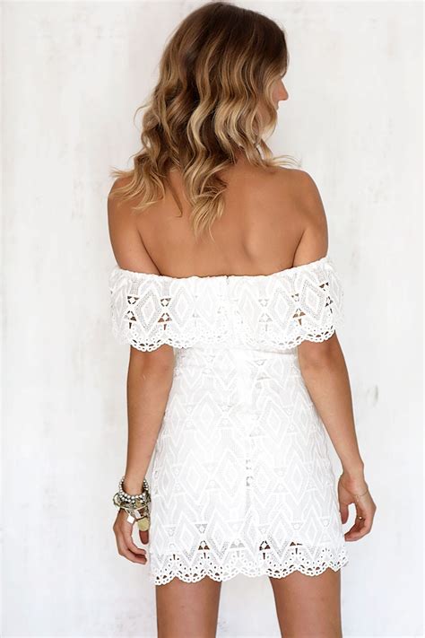 shoulder white boho lace dress uniqisticcom
