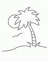 Palmier Beach Seashore Branches 1155 Coloringhome Imprimé sketch template