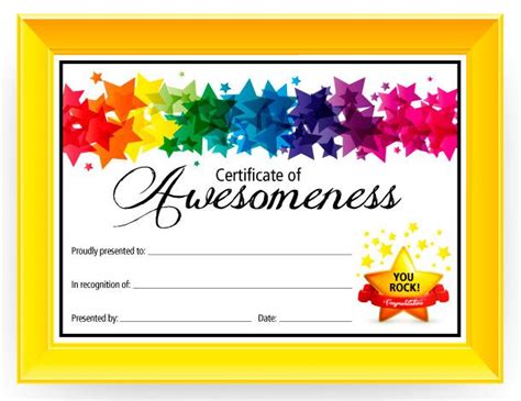 certificate  awesomeness dabbles babbles  printable
