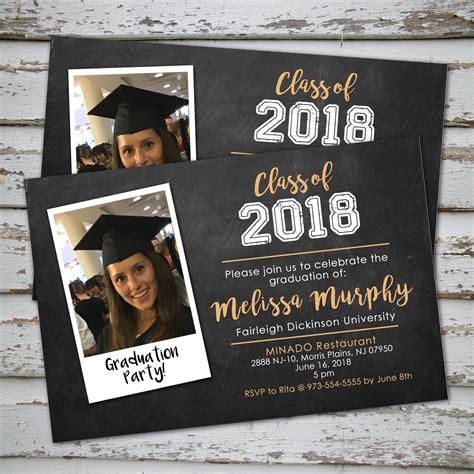 graduation invitation card announcement digital file print