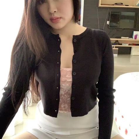 jual crop angel butoon shirt long sleeve crop top sexy korean style