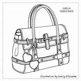 Handbags Sac Luella Gisele Borsa Colouring Tote Zeichnung sketch template