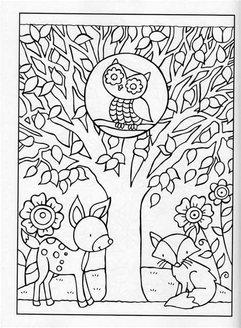 owl  tree fall coloring fall coloring sheets fall coloring pages