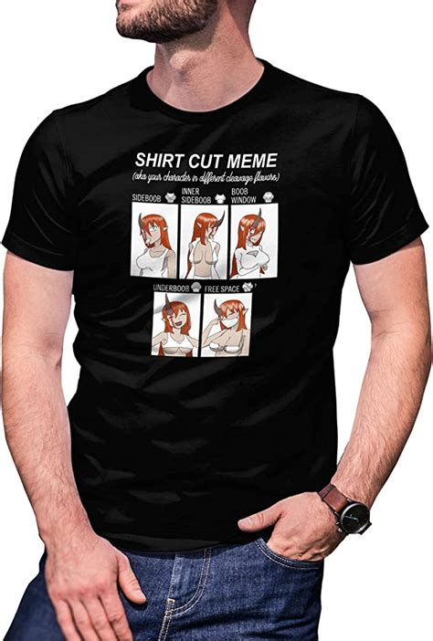 shirt cut meme boobs anime manga men s t shirt uk clothing