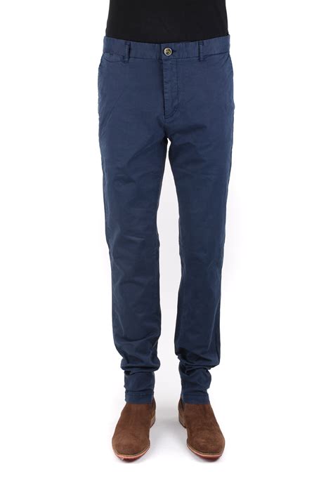 chino broek donkerblauw