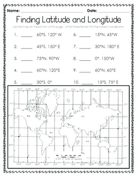 latitude  longitude worksheets  printable geography worksheets