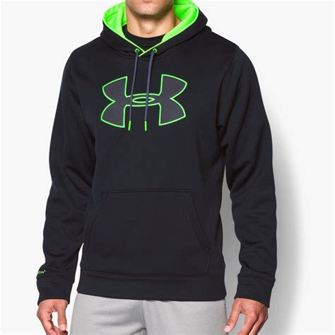 armour mens storm fleece hoodie blackgreen tennisnutscom