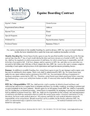 horse boarding agreement template flyer template