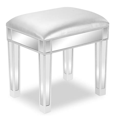 vingli bc mws mirrored vanity stool silver