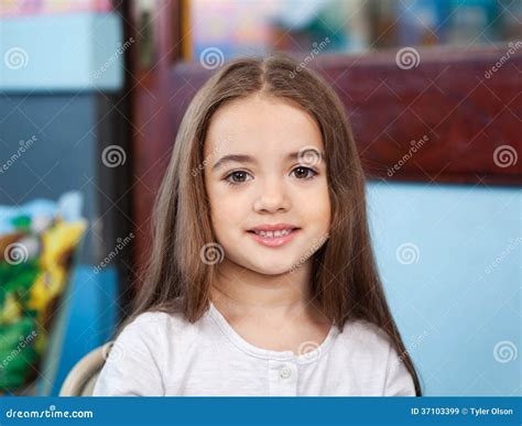 cute girl smiling  kindergarten stock image image  classroom