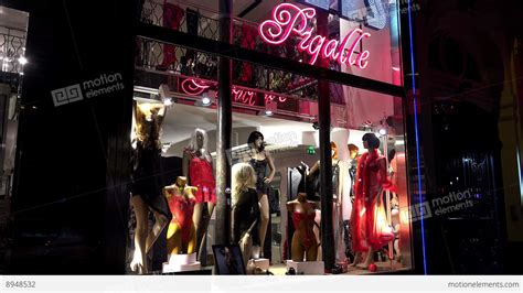 sex shop in paris night france 4k stock video footage 8948532