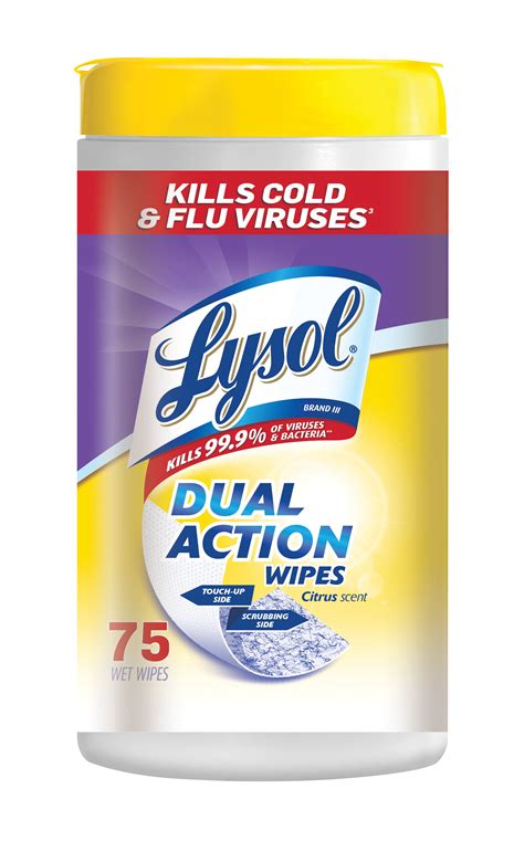 lysol dual action disinfecting wipes citrus ct walmartcom