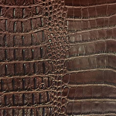 shason textile faux leather crocodile print upholstery fabric brown   multiple