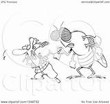 Swatting Fly Behind Huge Man Toonaday Royalty Flies Outline Illustration Cartoon Rf Clip sketch template