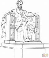 Lincoln Memorial Coloring Pages Abraham Printable Washington Drawing Dc Supercoloring Statue Clipart Book Books Sheets Dot Symbols Paper Landmarks Popular sketch template