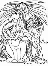 Coloring Animals Pages Jungle Safari Preschool Printable Color Print Getcolorings sketch template