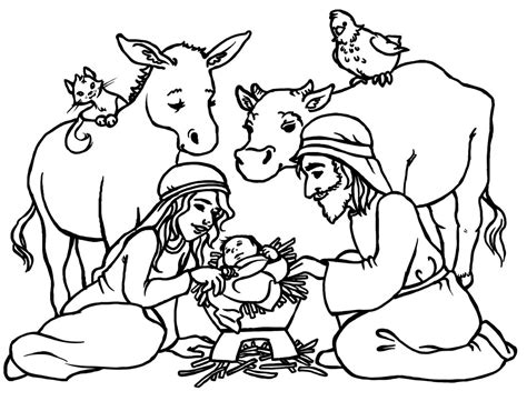 printable nativity coloring pages  kids