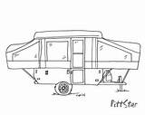 Camper Trailer Coloring Pop Pages Travel Sketch Truck Camping Wheel Clipart Popup Line Template Printable Drawing Vintage Tent Clip Caravan sketch template
