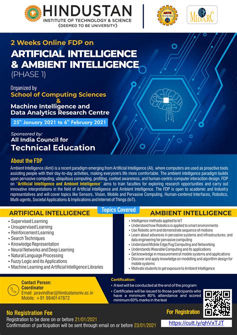 fdp  artificial intelligence ambient intelligence hindustan institute  technology  science