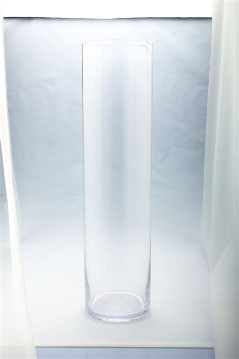 31 5 Clear Solid Glass Cylindrical Flower Vase Tabletop Decor In 2021