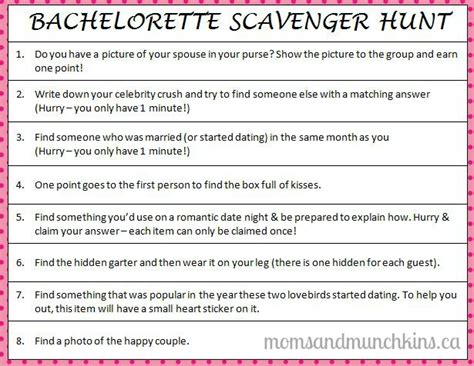 bachelorette scavenger hunt moms and munchkins