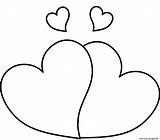 Couple Coloring Pages Hearts Printable sketch template