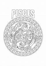 Pisces Coloring Pages Adult Zodiac Fairy Choose Board sketch template