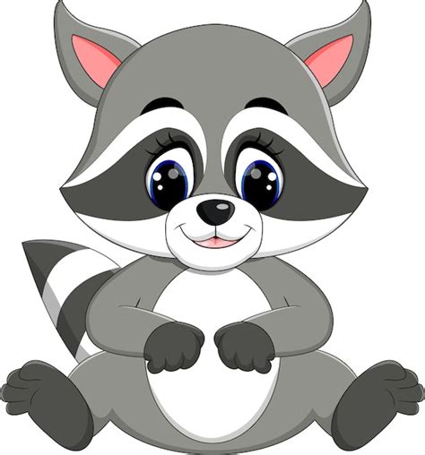 premium vector baby raccoon cartoon