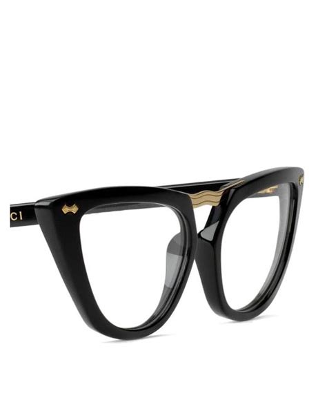 Gucci Cat Eye Glasses In Black For Men Lyst