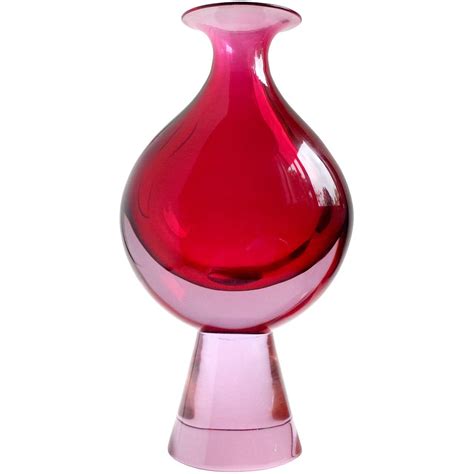 Cenedese Murano Red Purple Alexandrite Italian Art Glass Sculptural