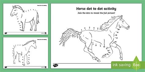 horse dot  dot printable ks teacher
