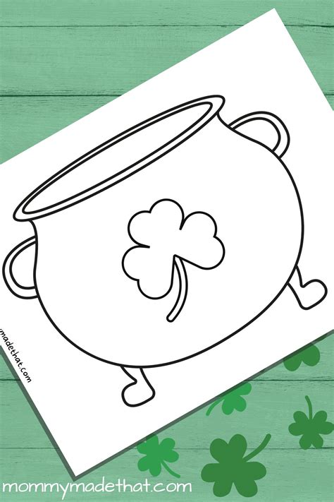 printable pot  gold templates lots   outlines