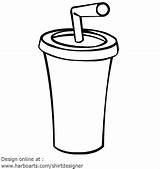 Cup Soda Clipart Straw Vector Clip Cliparts Clipartbest Library Vectorified Clipground sketch template