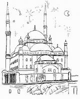 Coloring Masjid Mosque Pages Getdrawings Getcolorings sketch template