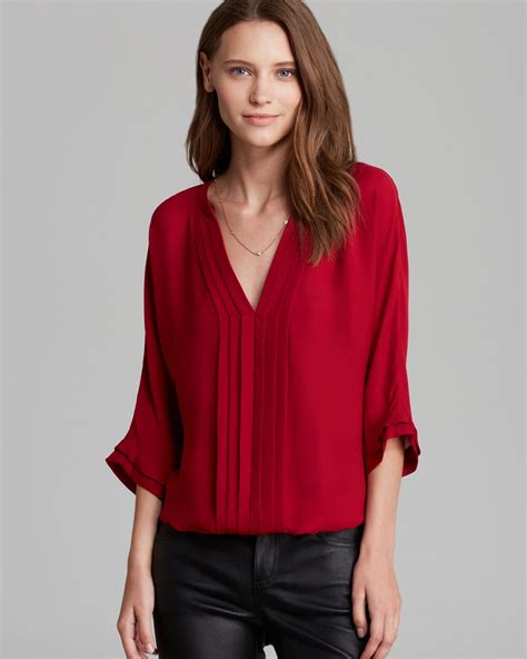 lyst joie blouse marru matte silk  red