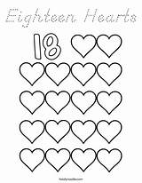 Coloring Hearts Eighteen Print Ll sketch template