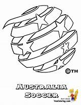 Soccer Coloring Pages Australia Football Team Fifa Cup Yescoloring Flag Sports Kids Colouring Teams Spectacular Ball Players Gear Morocco Striker sketch template