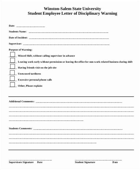 Employee Disciplinary Form Template Free Unique Employee Write Up Form