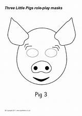 Pigs Three Masks Little Sparklebox sketch template