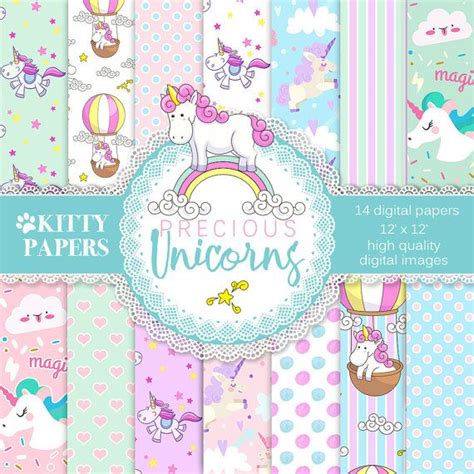 unicorn digital paper precious unicorns unicorn digital backgrounds