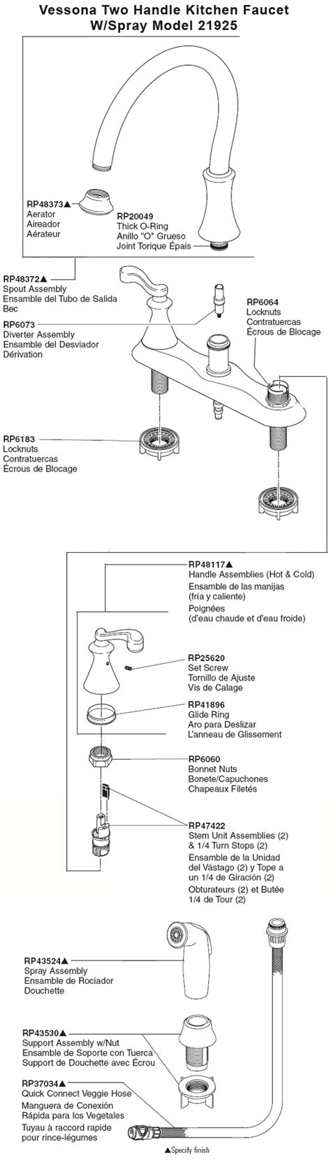 delta kitchen faucet diagram